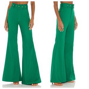 Show Me Your Mumu Size S DJ Flare Pant in Green Suiting Stretch